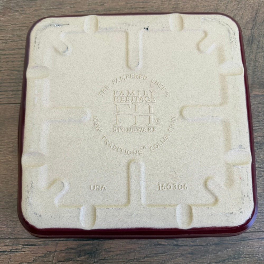 Pampered Chef Square Baker Unisex 9in Cranberry Red - Picture 7 of 14